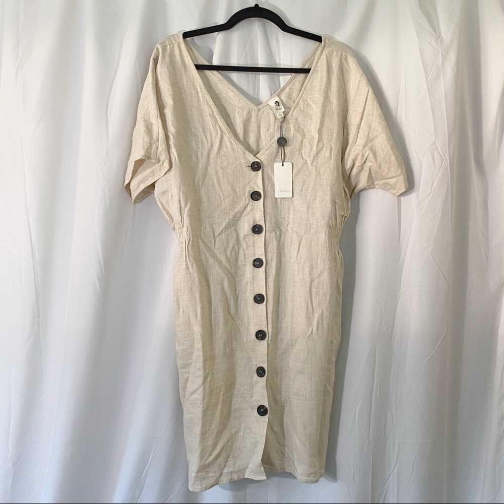 Flawless VICI Button Front Linen Dress Large